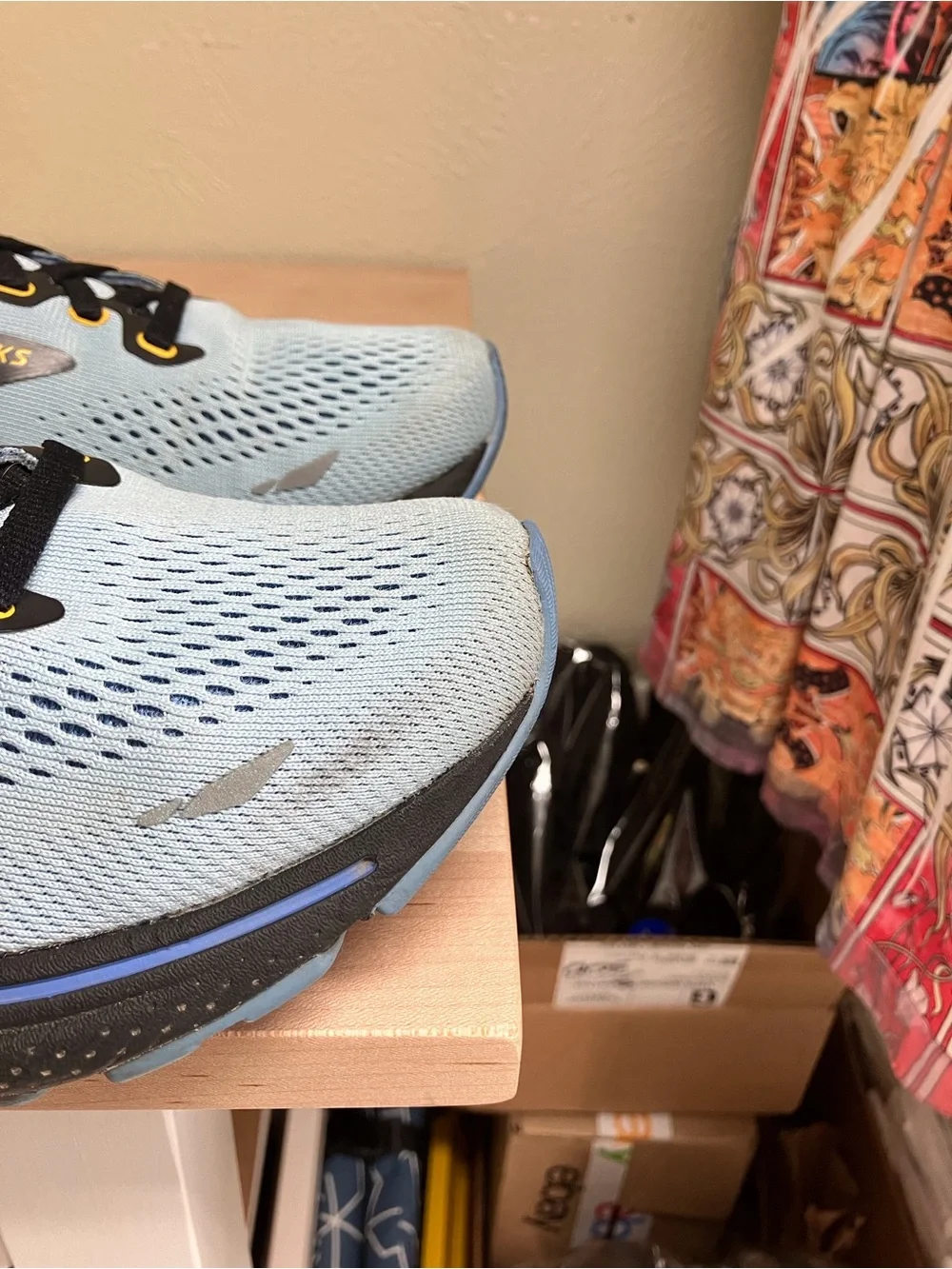 Brooks Ghost Light Blue and Black Running Sneakers
